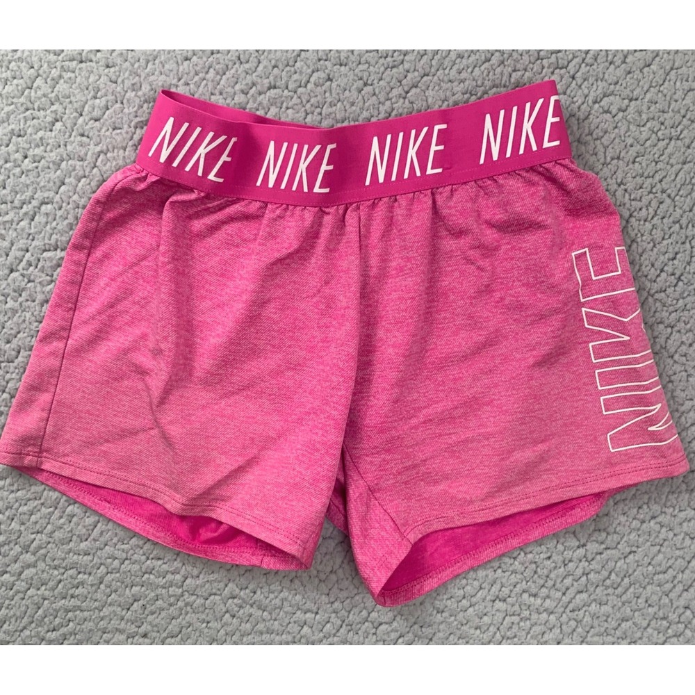 Nike Shorts Girls Large Pink Dri-FIT Trophy Graphic Waistband AV1215-686